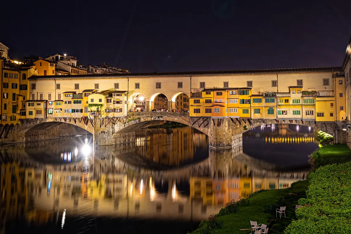 The Ponte Vecchio in Florence at night
