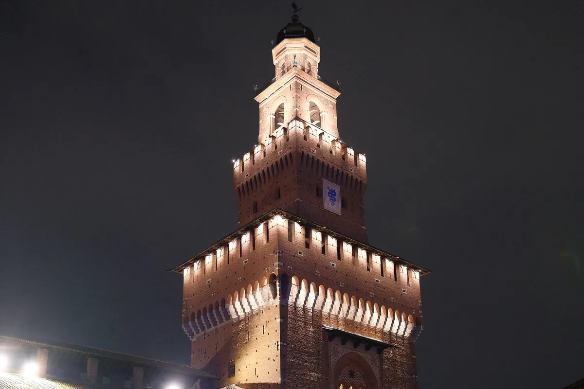 Castello Sforzesco in Milan at night
