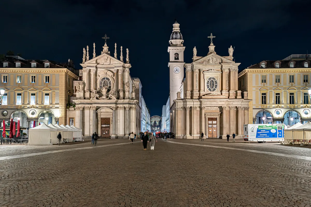 Piazza San Carlo in Turin at night